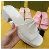 2023 Damen Sandalen High Heels Gummi Slide Sandale Plattform Slipper Chunky 2,4" Absatzhöhe Schuhe Sommer geprägte Flip Flops Größe 36-41 G63