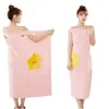 Bath Towel Women Wearable Bath Towel Large Bathrobe Quick Dry Microfiber Soft Bathrobes Plush Absorbent Winter Sleepwear Dressing Gown 230519