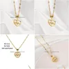 Pendant Necklaces Cute Romantic Heart Beating For You No Fade Gold Color Stainless Steel Women Ladies Elegant Jewelry Drop D Dhxo6