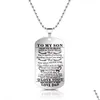 Pendant Necklaces To My Son Daughter I Want You Believe Love Dad Mom Family Necklace Stainless Steel Jewelry Drop Delivery Pe Dhgarden Dhyg2