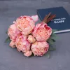 Decorative Flowers Wholesale10 Head Bundle Burnt Smoke Edge Peony Fake Flower European Artificial Bouquet