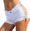 Muydz Off Mody Women Women Cut Shorts Summer Destruído Bandagem High Rise Jean Jean Hot Pants