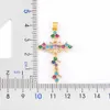 New Arrival Fashion Religion Simple Personalized Cross Pendant Copper Gold Plated 5 Colors Anniversary Zircon Jewelry