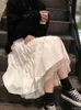 Saias de Tulle Long Midi 2023 Elastic de Autumn High Mesh Mesh Tutu Plasreado Feminino Black Skirt Streetwear 230519