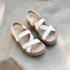 Sandalias Sandalias de cuero genuino para niñas Zapatos de playa para niños de moda de lujo Sandalias antideslizantes para niños de verano Tamaño 26 36 AA230518