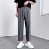 Mäns kostymer Silk Ice Suit Pants Men Fashion Society Herrklänningar Korean Löst raka Casual Office Formella byxor H153