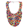 Chaînes Vintage femmes collier multicouche perles colorées à la main charmante personnalité Boho gland bois perlé bavoir accessoires