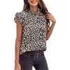 Camisas de blusas femininas para mulheres petite moda 2023 senhoras verão casual chiffon leopard stand manga longa feminino womenwomen's