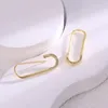 Hoop Earrings Gold Color Safety Pin For Women Dainty Hypoallergenic Cubic Zirconia Paper Clip Drop Dangle Jewelry Gift