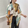 Sarongs 130 *130cm 고급 가을 여성 스카프 고품질 실크 숄 디자인 브랜드 히잡 비치 스카프 태양 보호 가방 터번 두건 230519