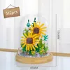 Blocos Blocos de construção Flor Rosa e Crisântemo Vaso Bouquet Decoração para Casa Modelo Bloco de Flores Presente para Meninas Brinquedos para Crianças R230617