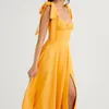 カジュアルドレスサスペンダーソリッドカラードレス2023夏のスリットAラインスカート