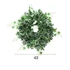 装飾的な花の花輪ユーカリの花輪シダの葉丸い緑色の植物ラタンガーランドホームオフィスウォールデコレーションドロDHGMM