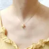Hängsmycken halsband för kvinnor ihåliga kors rose guld färg choker kedja mode halsband 2023 smycken daglig gåva