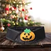 Katthalsar leder hundhalsband Halloween justerbar rem pumpa krage elastisk bowtie tillbehör spänne husdjur leveranser