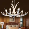 Lustres Blanc Deer Antler Lustre Éclairage Grande Bougie Cuisine Rustique Lumière Résine Corne Loft Vintage Cha