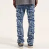 Jeans masculinos Retro Hole rasgou os homens Straight Washed Harajuku Hip Hop calça de jeans solteira Vibe estilo casual calças Jean 230519