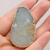 Pendant Necklaces Natural Stone Gem Blue Amazonite Drop Crafts For Jewelry Making DIY Necklace Earring Accessories Gift Party Decor35x55mm