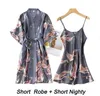 Dames slaapkleding vrouwen rayon 2pcs gewaad set bruid bruidsmeisje bruiloft gewaad jurk kanten sexy kimono badjrow nachtjurk casual nachthemd slaapkleding 230518