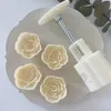 Taart Tools 4 StuksSet 30g50g Rose Vorm Mooncake Mold Valentijnsdag Handdruk Maan Schimmel DIY Decoratie Bakken Keuken 230518