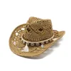 Western cowboy hoed voor vrouwen mannen papieren stro brede rand van strand cap uv bescherming cowgirl fedoras heren hoeden sombrero hombre