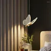 Lampes suspendues Led Acrylique Papillon Lustre Plafond Suspendu Quarto Chambre Décor Lumières Suspension Luminaire