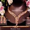 Ensembles de bijoux de mariage CWWZircons 4pcs zircon cubique multicolore nigérian Dubai plaqué or mariée pour accessoires de costume T652 230519