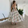 Basic Casual Dresses Sexy Backless Suspender Elegant Printed Braces Skirt Women Waist Closing Party Club Summer 230519