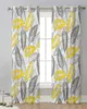 Curtain Yellowish Gray Leaf Texture Tulle Curtains For Living Room Kitchen Window Treatments Voile