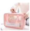 Kvinnor Travel Storage Bag PU Makeup Organizer Väskor Vattentät tvättväska Transparent kosmetiska fall M37