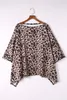 Leopard Print Loose Cape Tunic Top 2023 Hot New 978T#