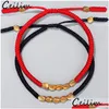Charm Bracelets Handmade Tibetan Copper Bead Lucky Rope Bracelet For Women Men Wax Thread Couple Jewelry Gifts Drop Delivery Dhgarden Dhvmq