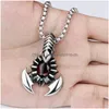 Pendentif Colliers Rubis Scorpion Alliage Hommes Collier Vintage Insecte Forme Hommes Pendentifs Bijoux Accessoires Drop Delivery Dhsdv