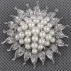 Moda squisita spilla di perle in lega spilla pin girasole sciarpa di seta fibbia strass pin