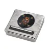 Smoke Shop Multi-Pattern Smoking Silver Metal Automatic Rolling Machine Box Case Cigarette Tobacco Roller For 70 MM Papers