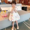 Abiti da ragazza Summer Girls Dress Polka Dot Back Lace-Up a maniche corte Flower Bud Dress Fashion Kids Outfit Cute Toddler Baby Clothing 230519