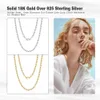 Hangende kettingen rinnntin 18k goud over 925 sterling zilver 3 mm5 mm Italiaanse diamant gesneden Cubaanse link stoeprand ketting voor vrouwen heren sieraden SC60 230518