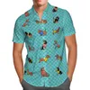 Męskie koszule El Salvador 3d Beach Hawaiian 2023 Summer Blue Shirt Short Sleeve Streetwear Oversize 5xl Camisa Social Chemise Homme