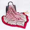 2021 Fashion Kerchief Silk Satin Neck Scarf For Women Print Hijab Scarfs Female Square Shawls and Wraps Scarves For Lady Bandana G220513