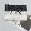 Belts Women Wide PU Pearl Waistbands White Black Faux Leather Lace Self-tie Bow Waist Office Ladies Slim Corset Cinturon Mujer