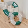 Inflatable Floats Tubes Striped inflatable ring thick wooden raft summer swimming pool floating tube outdoor beach children's party water sports toy P230519