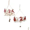Dekoracje świąteczne wiszące wisiorek drewniane okno świąteczne litery produktu drzewa łoś z dekoracją liny upuszczenie dostawy domu f dhbmc