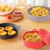 Baking Moulds Reusable Airfryer Silicone Basket Pot Easy To Clean Oven Tray Round Liner Pizza Plate Grill Pan Mat Air Fryer Accessories 230518