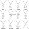 Pendant Necklaces 12 Zodiac Sign Sier Horoscope Constellations Stainless Steel Necklace Men Women Jewelry Gift Drop Delivery Dhgarden Dhmws