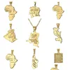 Подвесные ожерелья Африка Конго Алжир Карта Ожерелье мода Allmatch для мужчин и женщин -спарена