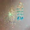 Dekoracje ogrodowe kryształowe wiatr wiszące okno pryzmaty Suncatcher Rainbow Maker Ornament Glass Jewelry wisiorek Dekoracja domu 230518