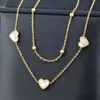 316L roestvrijstalen lagen ketting voor vrouwen hartster shell choker gouden kleur keten bruiloft accessoires ssb