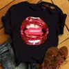 Women's T-Shirt Fashion Lips Print Women T Shirt Casual Short Sleeve O Neck Loose Women Tshirt Ladies Tee Shirt Tops Clothes Camisetas Mujer 230518