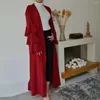 Этническая одежда мусульманские модные бусинки рубашки рукава ремня кардиган халат на ближний восток Дуаби Абайя Турция платье Femme musulmane