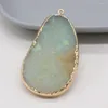 Pendant Necklaces Natural Stone Gem Blue Amazonite Drop Crafts For Jewelry Making DIY Necklace Earring Accessories Gift Party Decor35x55mm